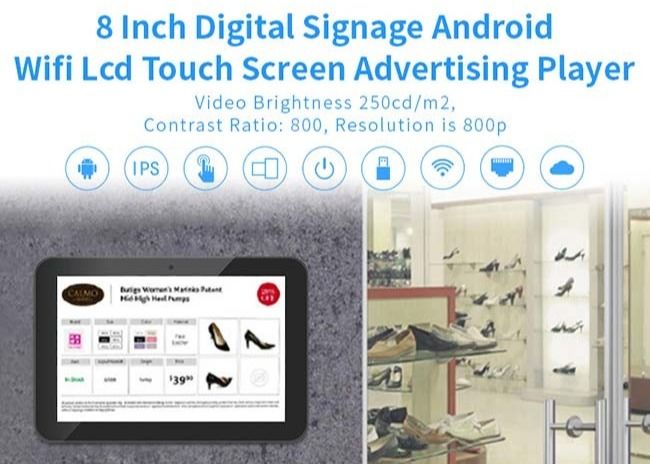 Kapazitiver Tablet-PC Touch Screen 8 Zoll POE mit Vesa-Loch-digitaler Beschilderung