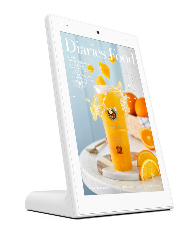 Vertikale Innen-LCD digitale Beschilderung 1280x800 Androids 10 mit vorderem 5MP Camera