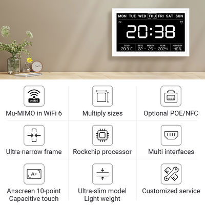 Ultra-schlankes Touchscreen Tablet Smart Home Timing Tablet WiFi 6 mit Mu-MIMO für Kalenderplananzeige