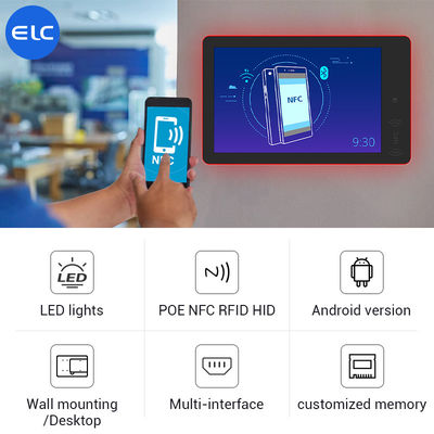 RK3568 Wandmontage Digitale Beschilderung Android 12 Touchscreen Indoor POE NFC LED Licht für Meetings