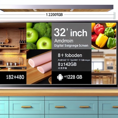 24 32 Zoll 8+128GB Android 13 1920*1080 24 Zoll Digitales Schildschirm Küchenbildschirm Küchenbildschirm