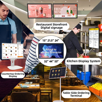 24 Zoll 32 Zoll Incell Bildschirm Anzeige LCD Touchscreen Android 13 Werbung Digital Signage Kette Restaurants und Getränkegeschäfte