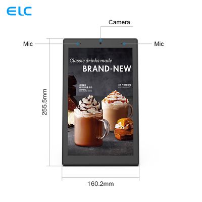 L-förmiger Android-Touchscreen 10.1' RK3568 Quad-Core Cortex A55 Vertikale digitale Beschilderung für Menübildschirm von Restaurants