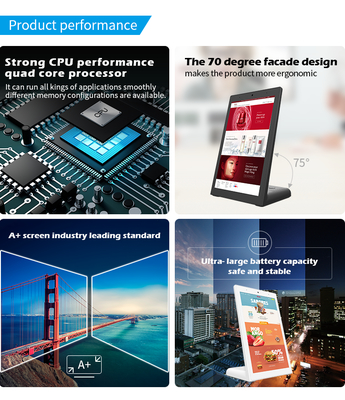 L-förmiger Android-Touchscreen 10.1' RK3568 Quad-Core Cortex A55 Vertikale digitale Beschilderung für Menübildschirm von Restaurants