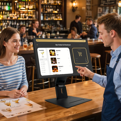 21,5" Android 11 Digital Signage Touchscreen mit RK3568 2+16GB USB RJ45 WiFi Kds Pos Küchen-Display Kds Bildschirm mit Standfuß