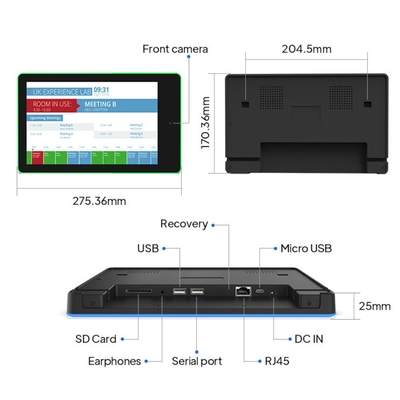 10.1-Zoll-Android-Tablett für Besprechungsräume mit LED-Lichtbar-Wandmontage