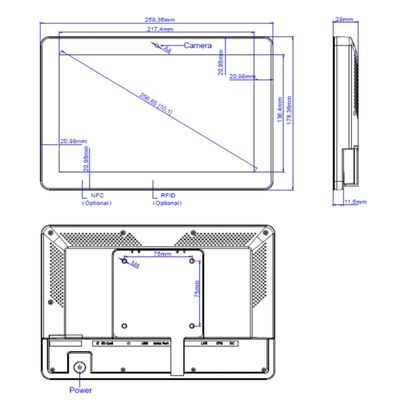 Android 11 Touchscreen Digital Signage Meetingroom Display Tablet mit NFC LED Lichtleiste