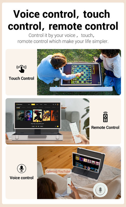 ELC PackGO Portable 27 Zoll Aktentasche Design Touchscreen Android System Smart TV Bildschirm für Camping