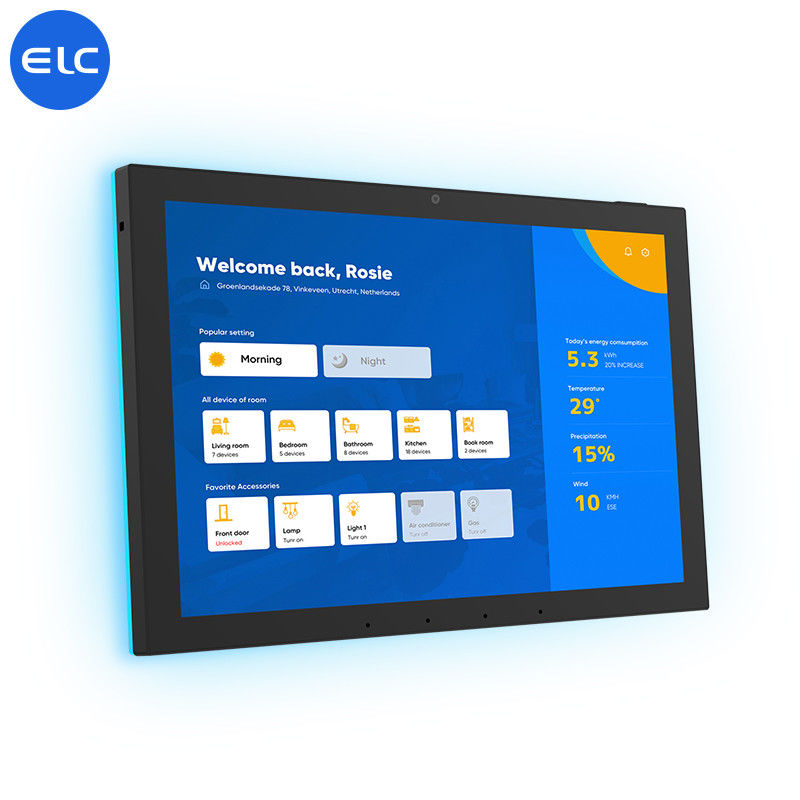 10.1' WiFi6E Smart Home Touchscreen-Steuerungsteil Optional NFC-Kamera 5M/P mit LED-Lichtleiste