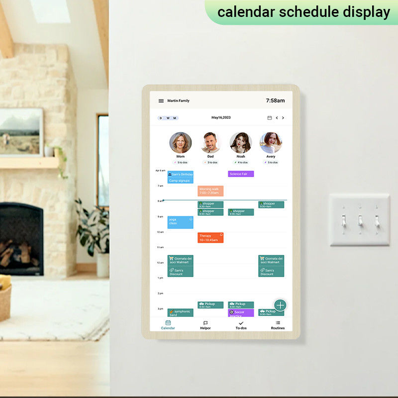 Smart Elektronischer Familienkalender Online Android 14 Touchscreen wöchentlicher Wand-Digitalkalenderplaner Anzeige für Zuhause
