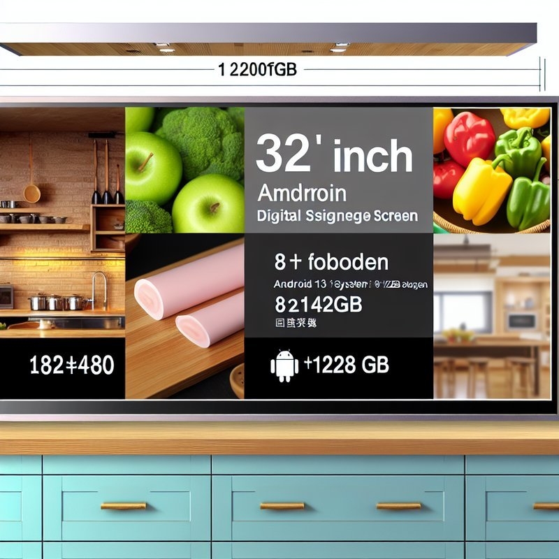 24 32 Zoll 8+128GB Android 13 1920*1080 24 Zoll Digitales Schildschirm Küchenbildschirm Küchenbildschirm