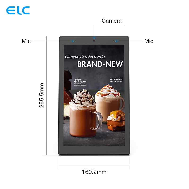 L-förmiger Android-Touchscreen 10.1' RK3568 Quad-Core Cortex A55 Vertikale digitale Beschilderung für Menübildschirm von Restaurants
