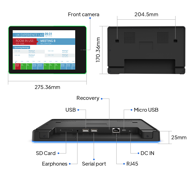 10,1 Zoll POE Android Besprechungsraum-Tablet mit Quad-Core RK3288