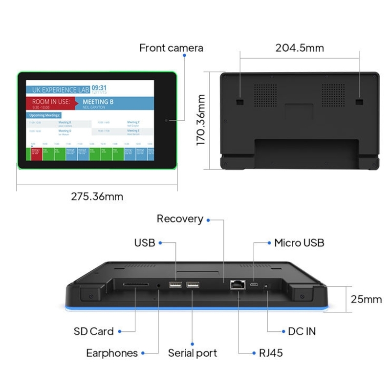 10 Zoll Wandmontage Android Meeting Tablet mit LED-Lichtbar