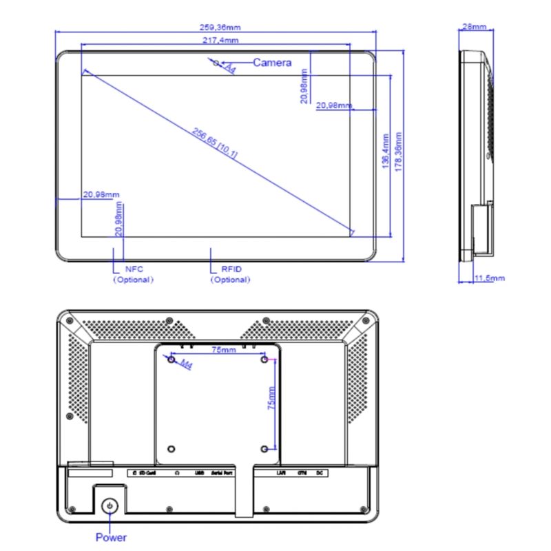 Android 11 Touchscreen Digital Signage Meetingroom Display Tablet mit NFC LED Lichtleiste
