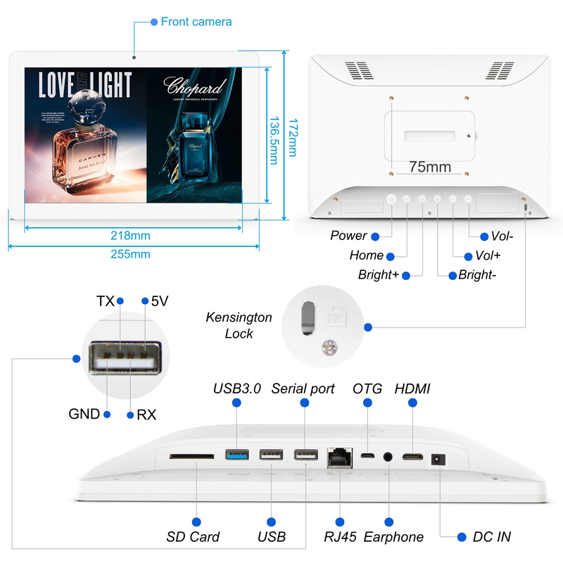 10.1 Inch Wall Mounted Table Digital Signage FCC, CE , ROHS , Quality under Guarantee  More details Customizable