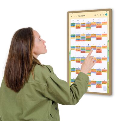 Uitra-Schmalrahmen Digital Family Wall Kalender, Online monatlicher digitaler Familienplaner